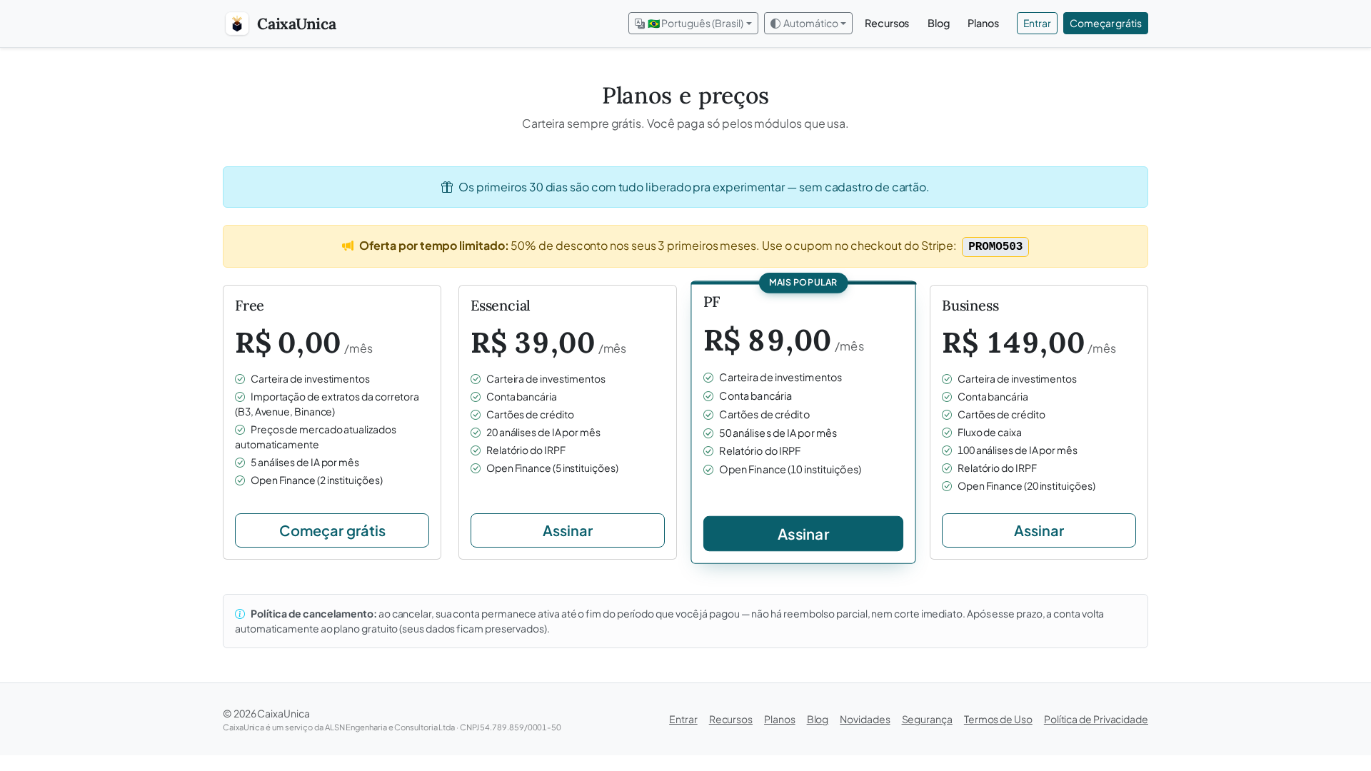 Qual plano do CaixaUnica faz sentido pra você? 4 perfis